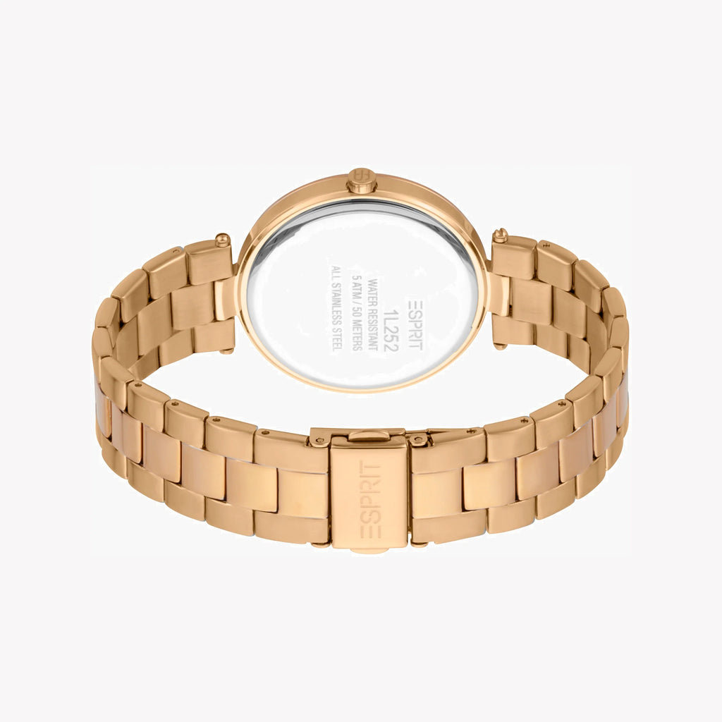 ESPRIT Women's Watch with Rose Gold Stainless Steel Case and Rose Gold Stainless Steel Band