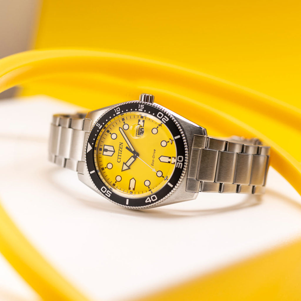 CITIZEN AW1760-81Z - DYNAMIC YELLOW DIAL MEN'S WATCH WITH STAINLESS STEEL BRACELET