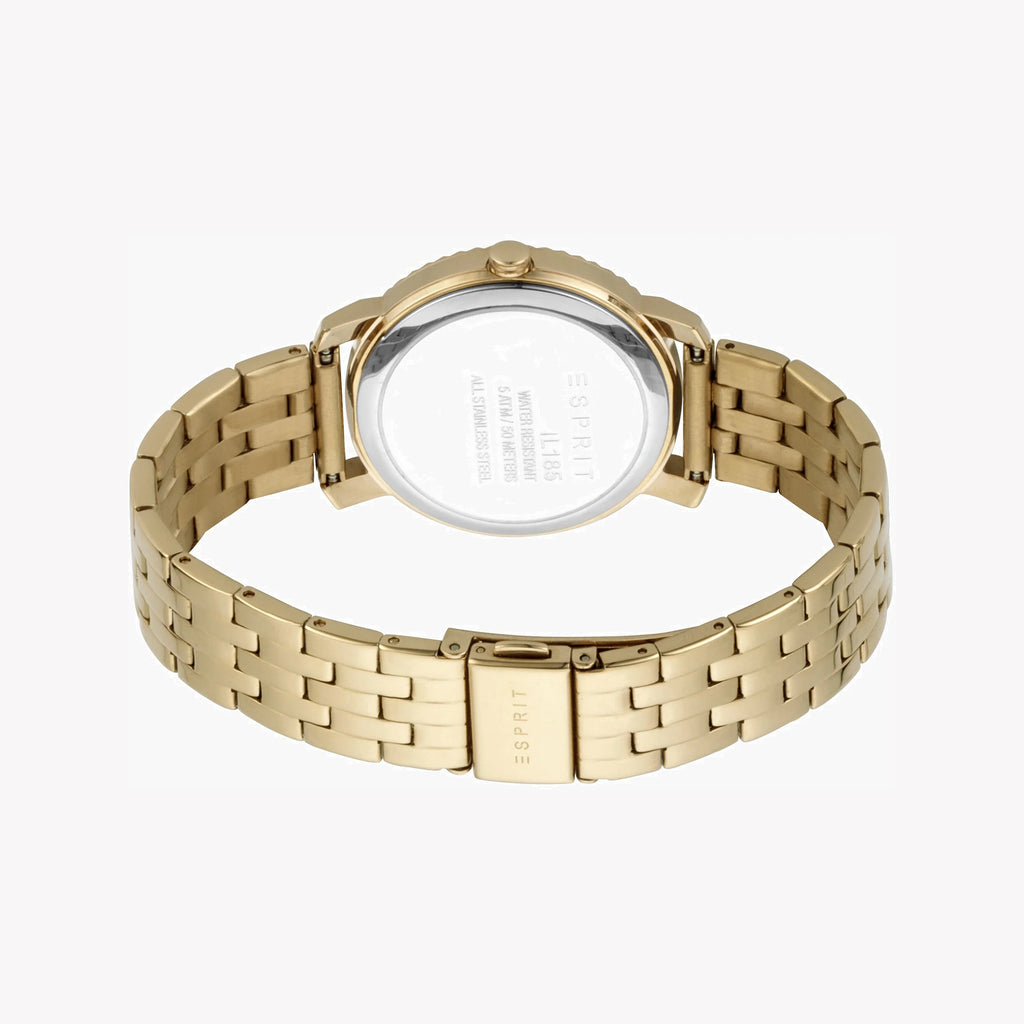 ESPRIT Women's Watch with Gold Stainless Steel Case and Gold Stainless Steel Band