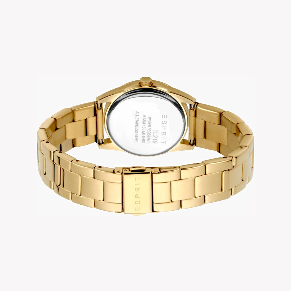 ESPRIT Women's Watch with Gold Stainless Steel Case and Gold Stainless Steel Band
