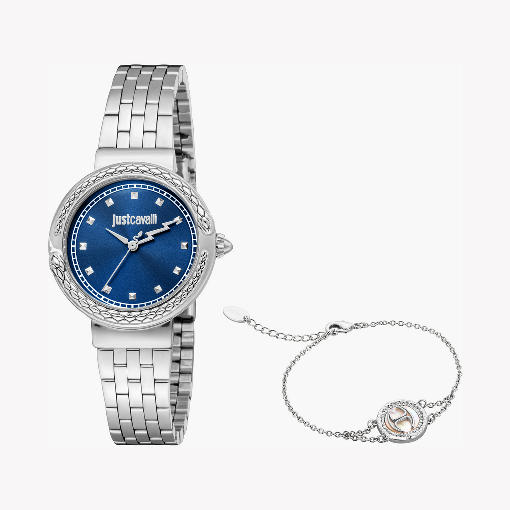 JUST CAVALLI JC1L311M0015 - BOLD ELEGANCE - STYLISH WOMEN'S WATCH WITH DARK BLUE DIAL