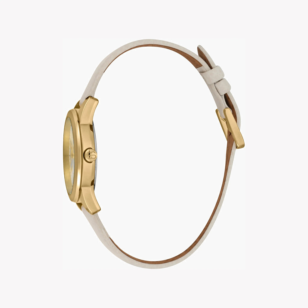 ESPRIT Women's Watch with Silver Stainless Steel Case and Beige Leather Band