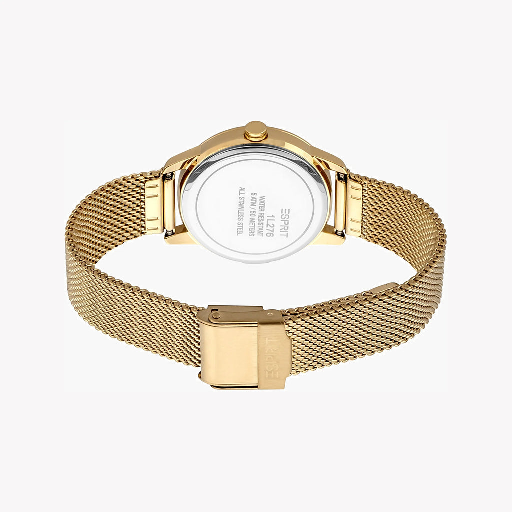 ESPRIT Women's Watch with Gold Stainless Steel Case and Gold Stainless Steel Band
