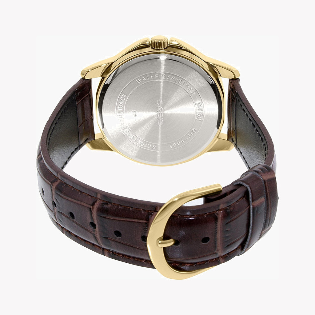 CASIO MTP-V004GL-7AUD ELEGANCE REDEFINED - STYLISH MEN'S WATCH WITH GOLD STAINLESS STEEL & LEATHER BAND