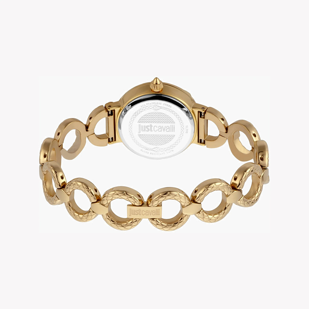 JUST CAVALLI Women's Watch with Gold Stainless Steel Case and Gold Stainless Steel Band
