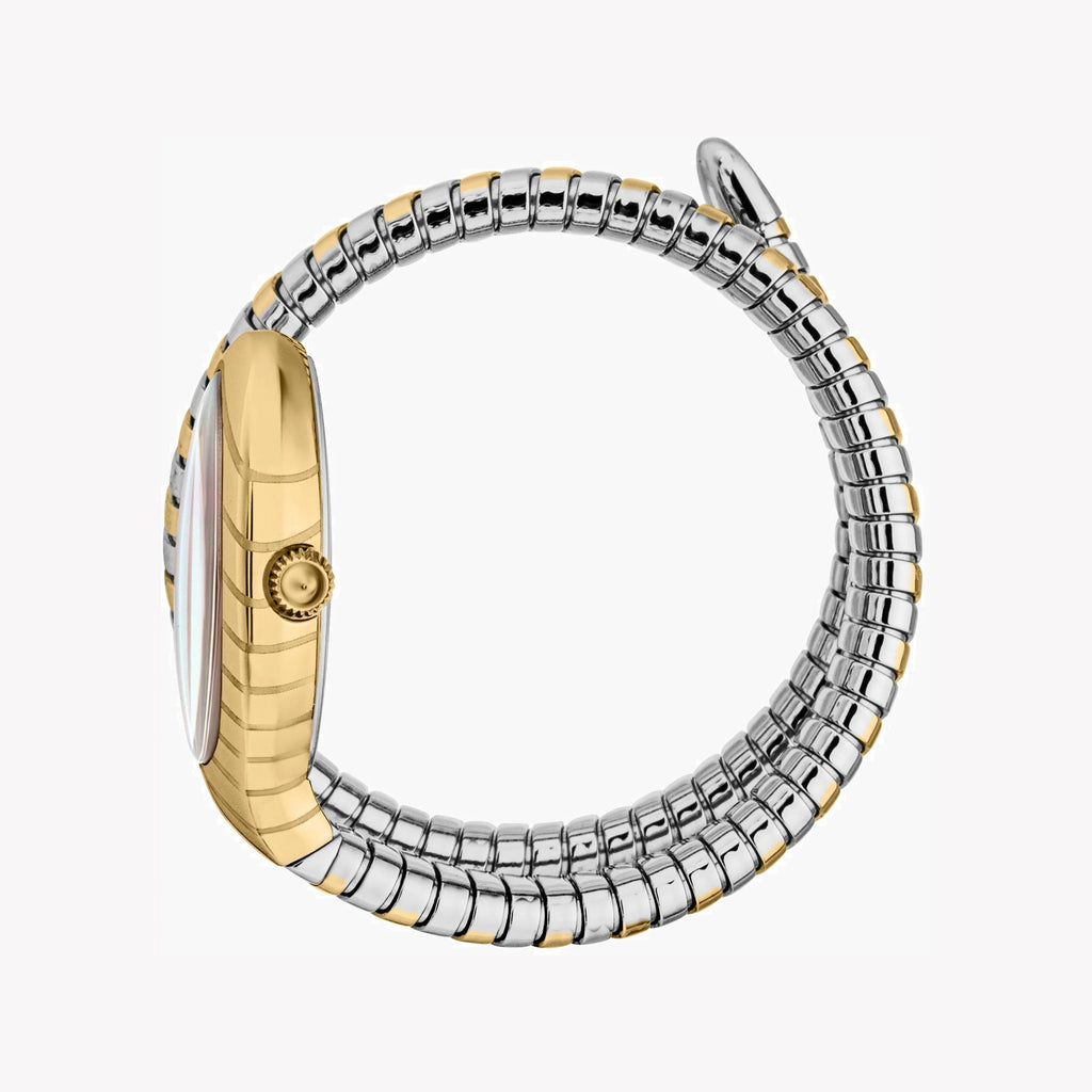 JUST CAVALLI Women's Watch with Gold Stainless Steel Case and Silver & Gold Stainless Steel Band