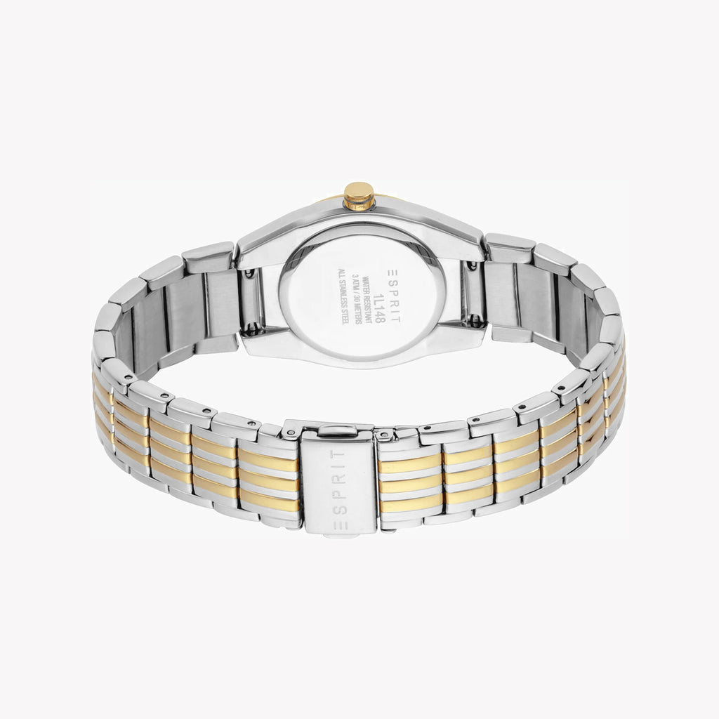 ESPRIT Women's Watch with Silver Stainless Steel Case and Silver & Gold Stainless Steel Band