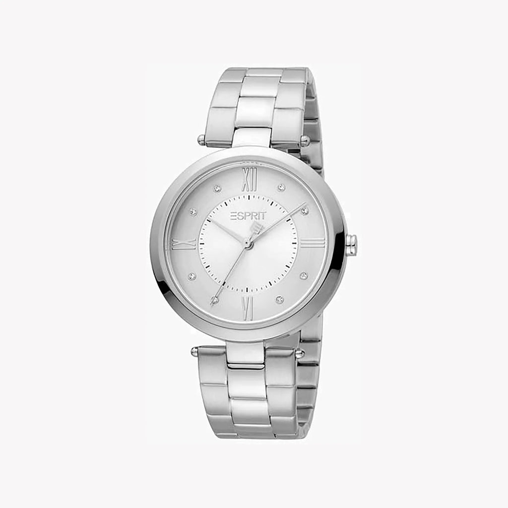 ESPRIT Women's Watch with Silver Stainless Steel Case and Silver Stainless Steel Band