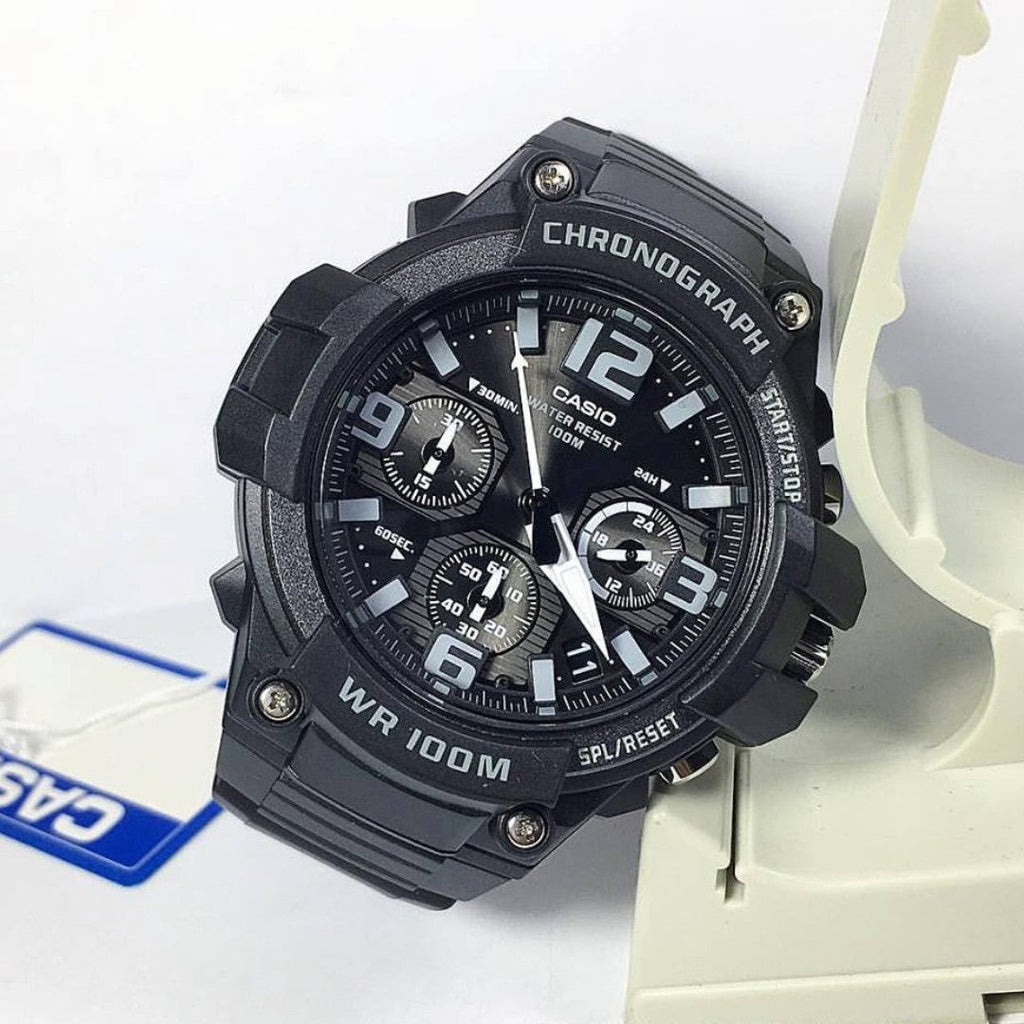 CASIO MCW-100H-1A3VDF MEN'S SPORTY ELEGANCE - RUGGED BLACK RESIN TIMEPIECE