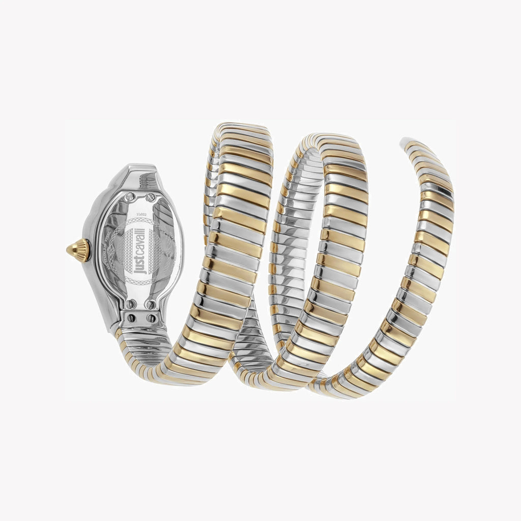 JUST CAVALLI Women's Watch with Silver Stainless Steel Case and Silver & Gold Stainless Steel Band