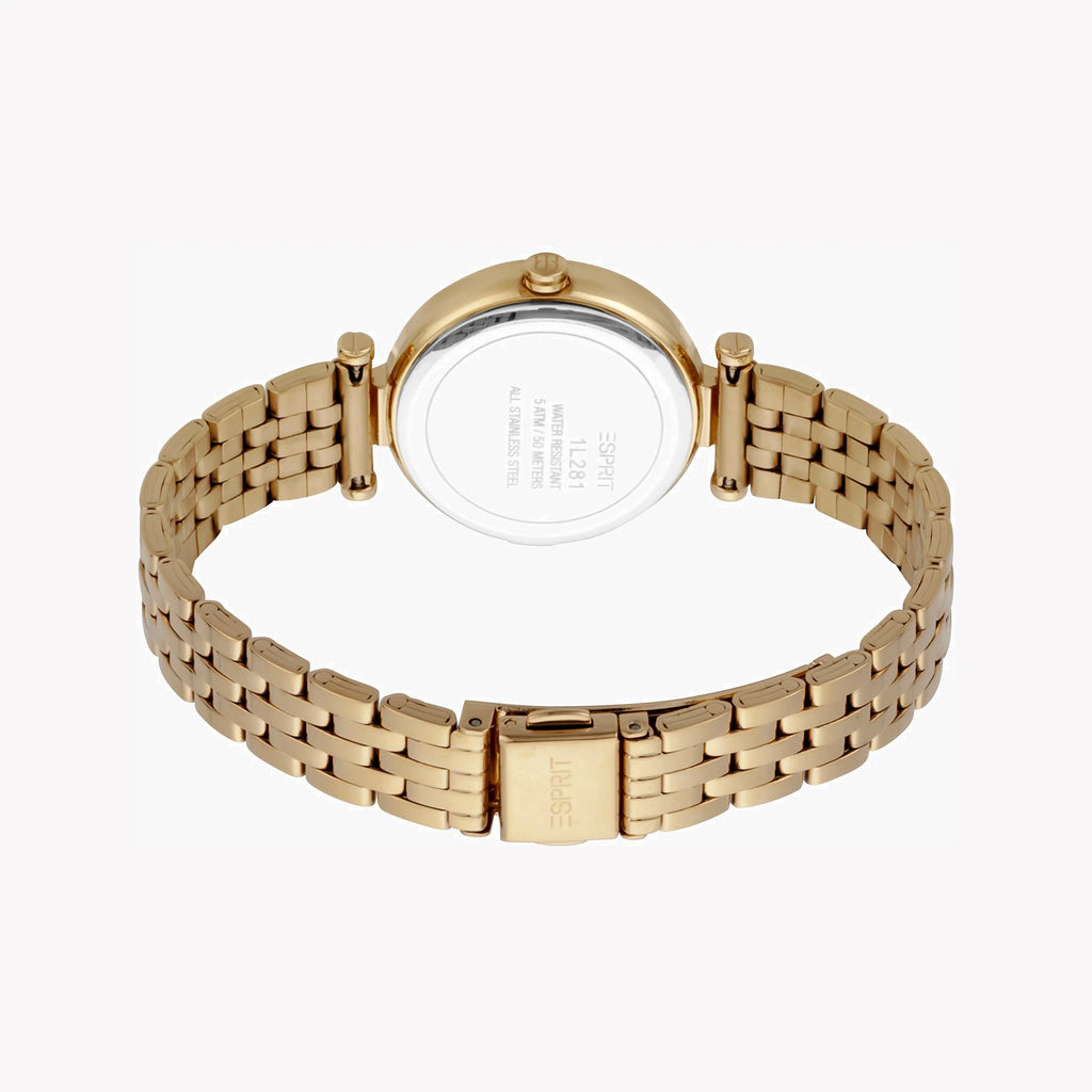 ESPRIT Women's Watch with Gold Stainless Steel Case and Gold Stainless Steel Band