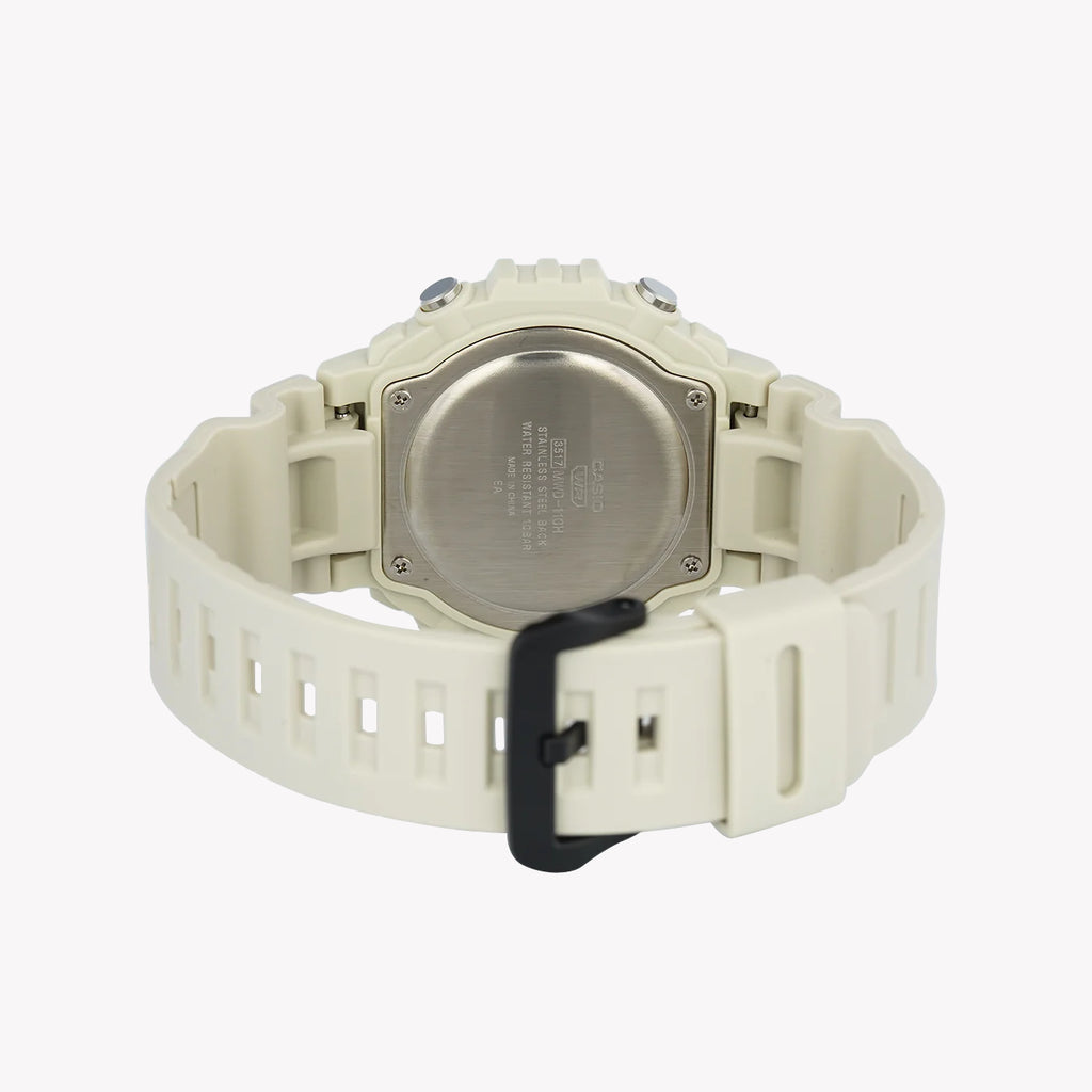 CASIO MWD-110H-8AVDF ADVENTURE READY - STYLISH MEN'S DIGITAL WATCH WITH SILVER CASE & WHITE BAND