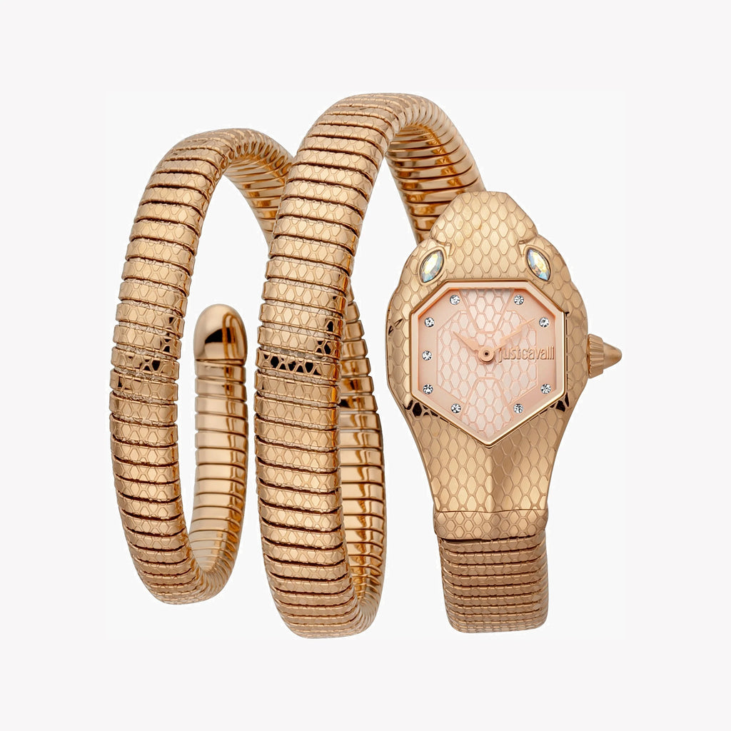 JUST CAVALLI Women's Watch with Rose Gold Stainless Steel Case and Rose Gold Stainless Steel Band