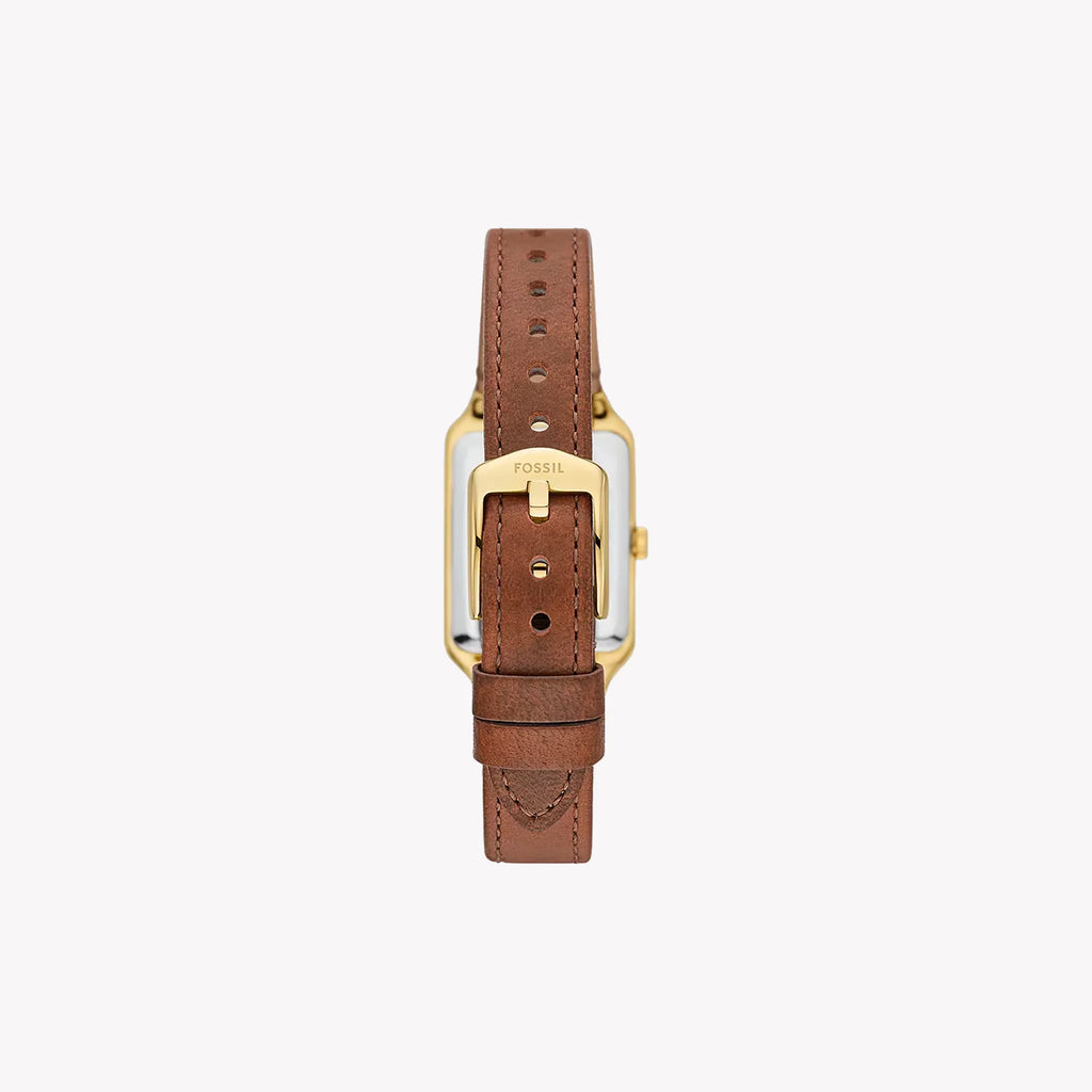 Raquel Three-Hand Date Medium Brown Leather Watch ES5303