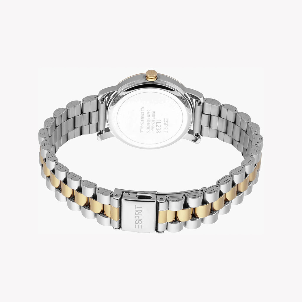 ESPRIT Women's Watch with Silver Stainless Steel Case and Silver & Gold Stainless Steel Band