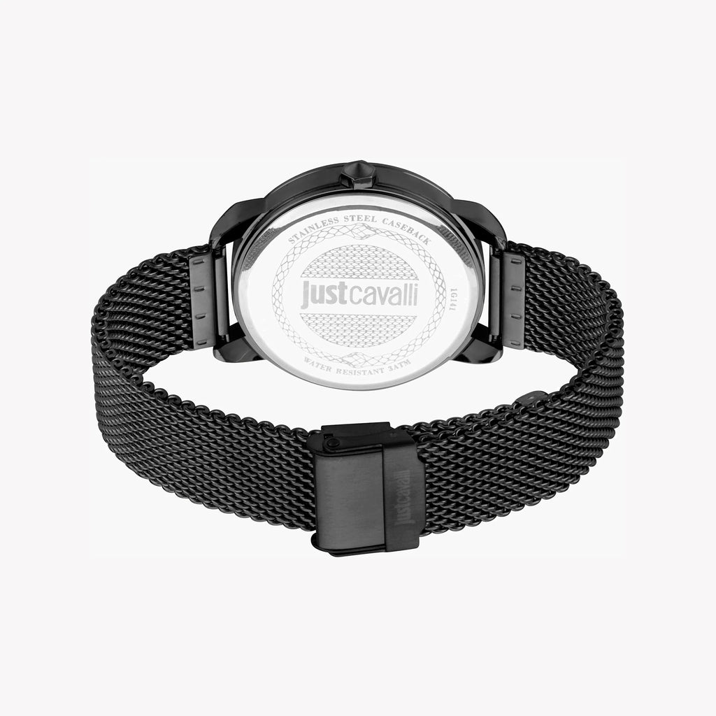 JUST CAVALLI JC1G141M0085 MEN'S TIMEPIECE - ELEGANT BLACK STAINLESS STEEL MASTERPIECE