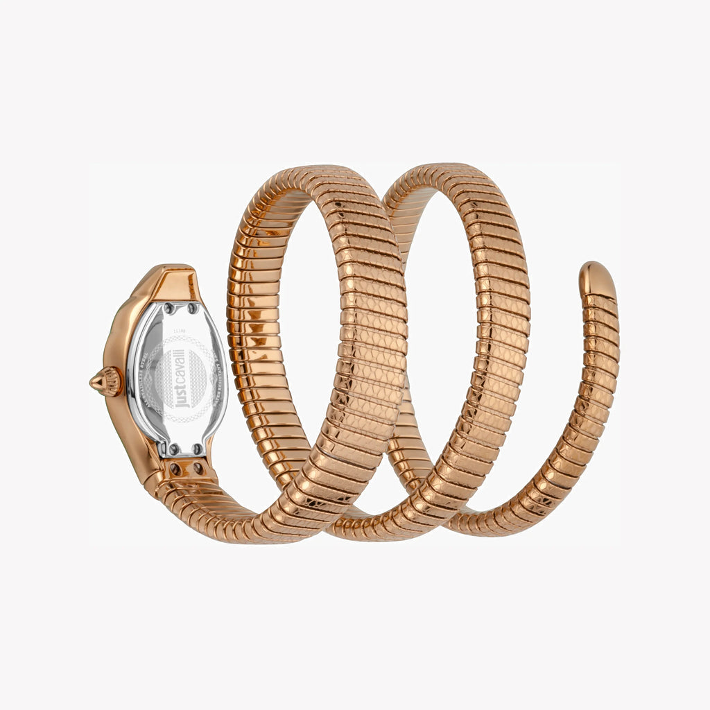 JUST CAVALLI Women's Watch with Rose Gold Stainless Steel Case and Rose Gold Stainless Steel Band