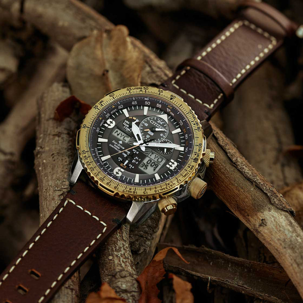 CITIZEN JY8084-17H DYNAMIC VERSATILITY - MEN'S STAINLESS STEEL WATCH WITH CALF LEATHER BAND