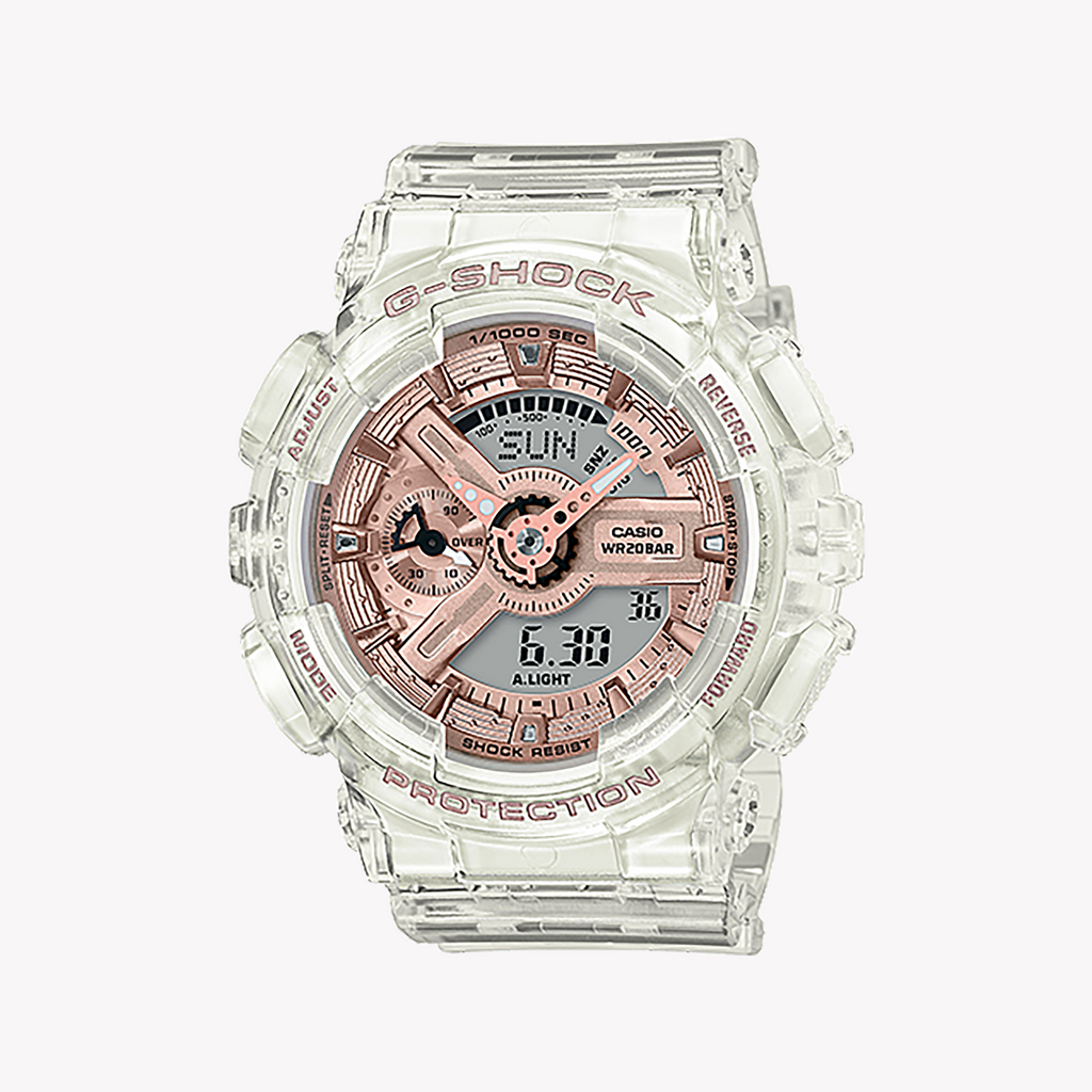 CASIO G-SHOCK GMA-S110SR-7ADR - STYLISH RESILIENCE WOMEN'S WATCH with White Resin Band & Sleek Digital Display
