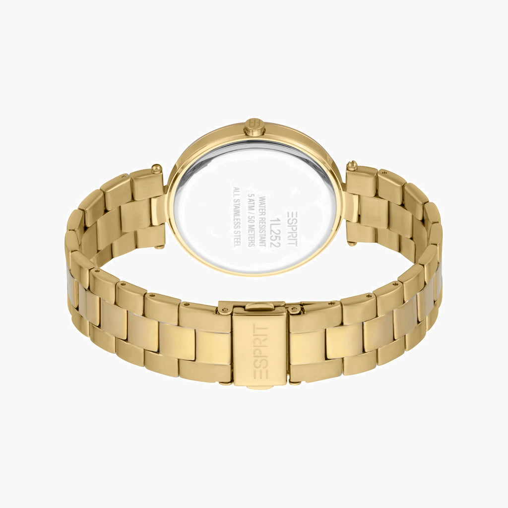 ESPRIT Women's Watch with Gold Stainless Steel Case and Gold Stainless Steel Band