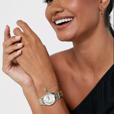 JUST CAVALLI Women's Watch with Silver & Gold Stainless Steel Case and Silver & Gold Stainless Steel Band