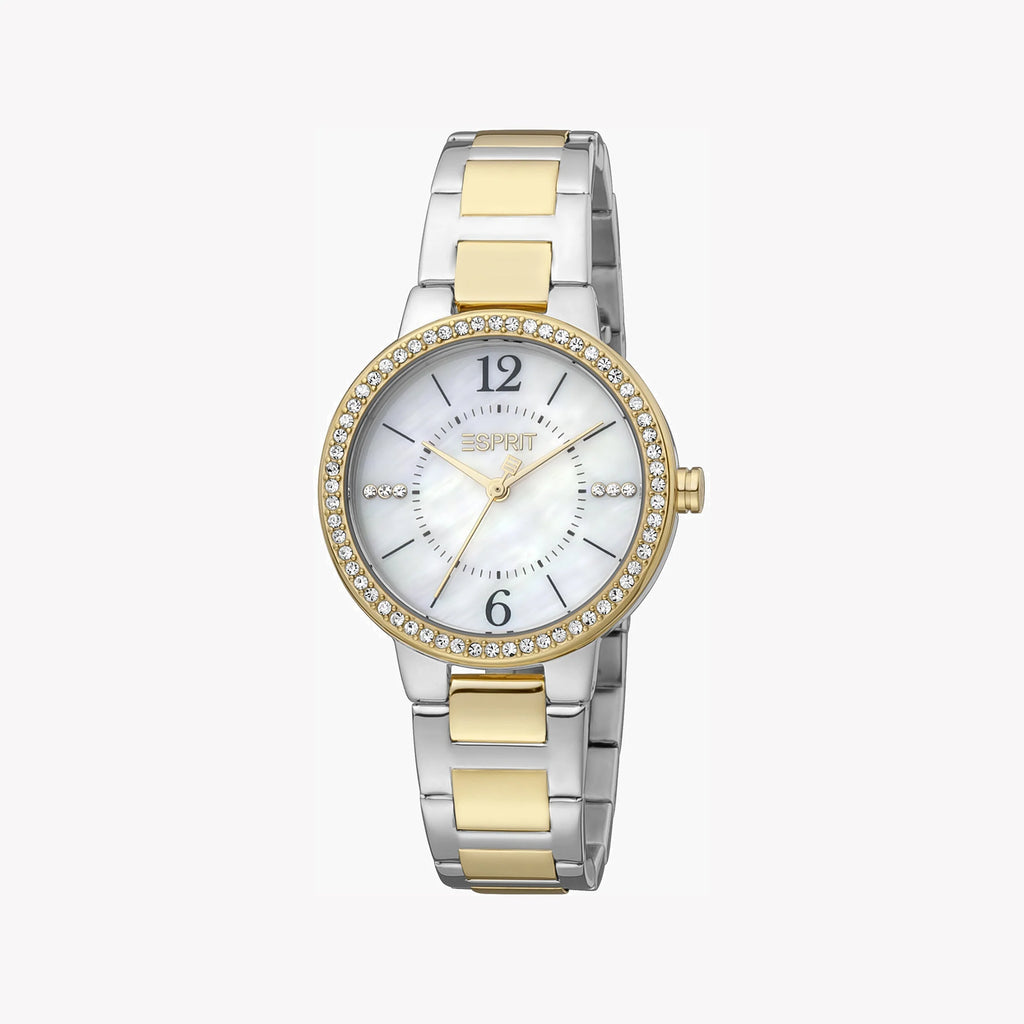 ESPRIT Women's Watch with Silver & Gold Stainless Steel Case and Silver & Gold Stainless Steel Band