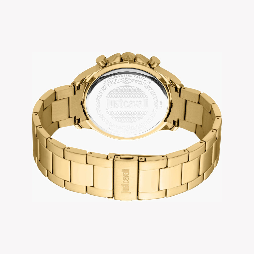 JUST CAVALLI GOLD LUXE ALLOY STEEL - ELEGANT MEN'S TIMEPIECE WITH CHAMPAGNE DIAL