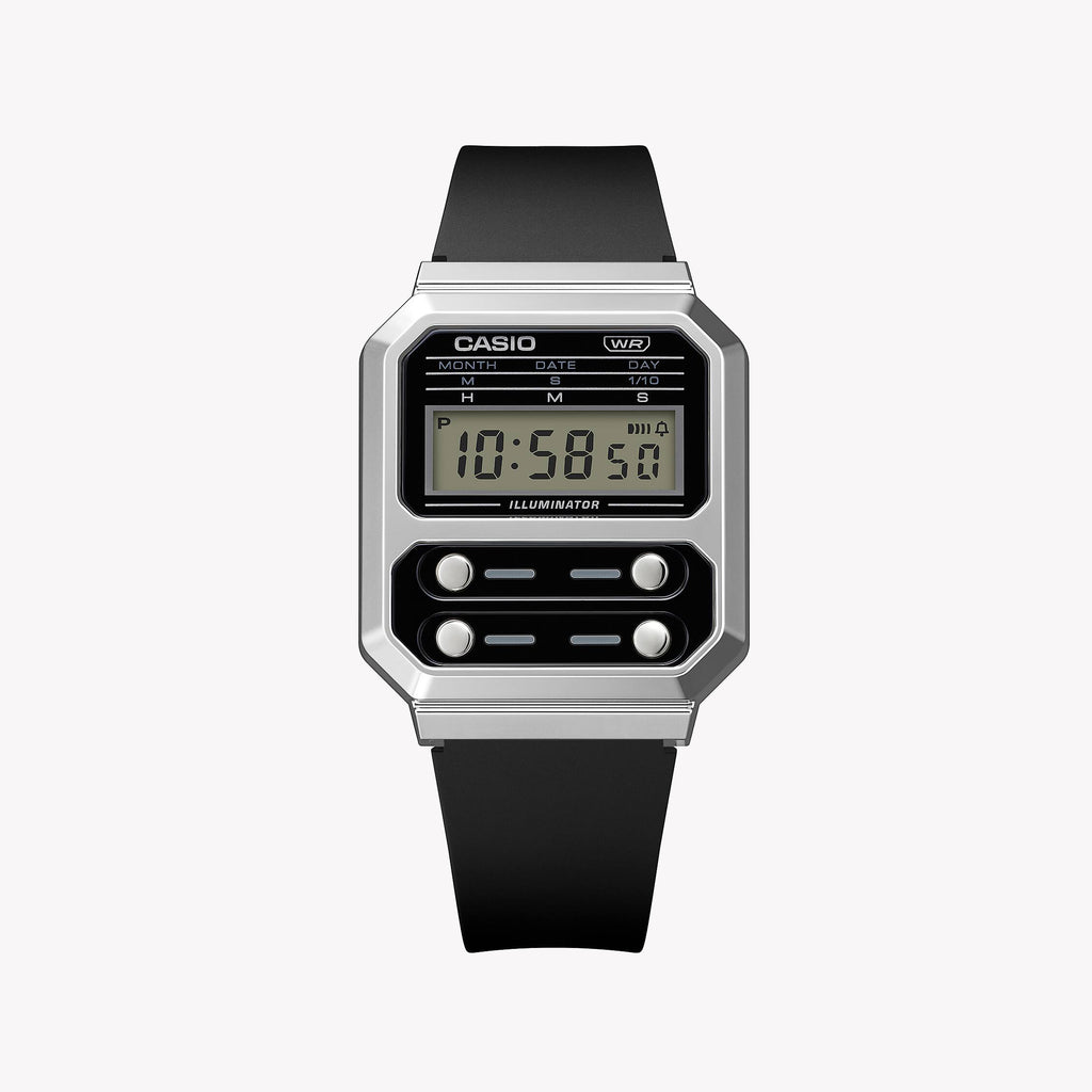 CASIO A100WEF-1ADF SPORTY ELEGANCE - MULTIFUNCTIONAL DIGITAL WATCH WITH STAINLESS STEEL BAND