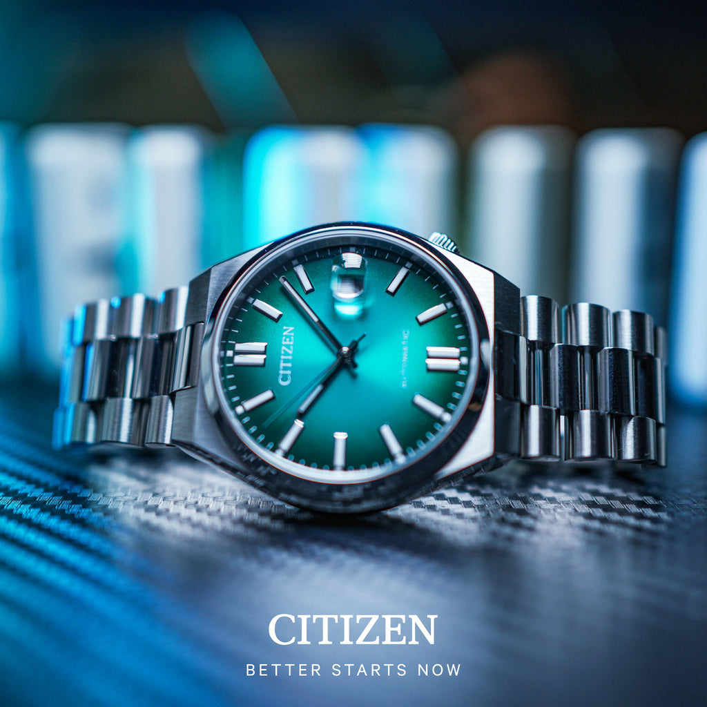 CITIZEN NJ0151-88X AUTOMATIC - MODERN SILVER TIMEPIECE WITH TURQUOISE DIAL