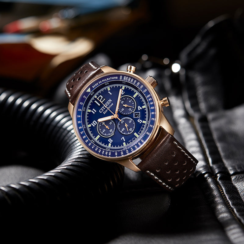 CITIZEN CA4503-18L - MODERN ELEGANCE: GOLD STAINLESS STEEL MEN'S WATCH WITH BLUE DIAL