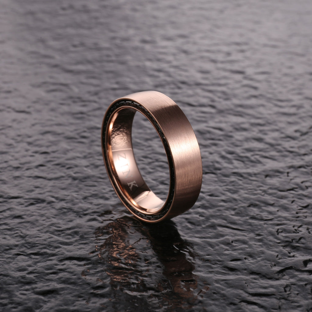 ZINK Men's Rose Gold Stainless Steel Ring | ZJRG0358