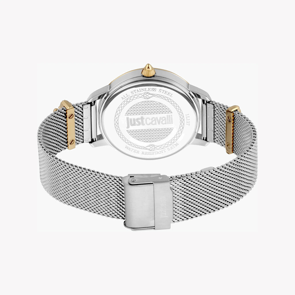 JUST CAVALLI Women's Watch with Silver Stainless Steel Case and Silver Stainless Steel Band