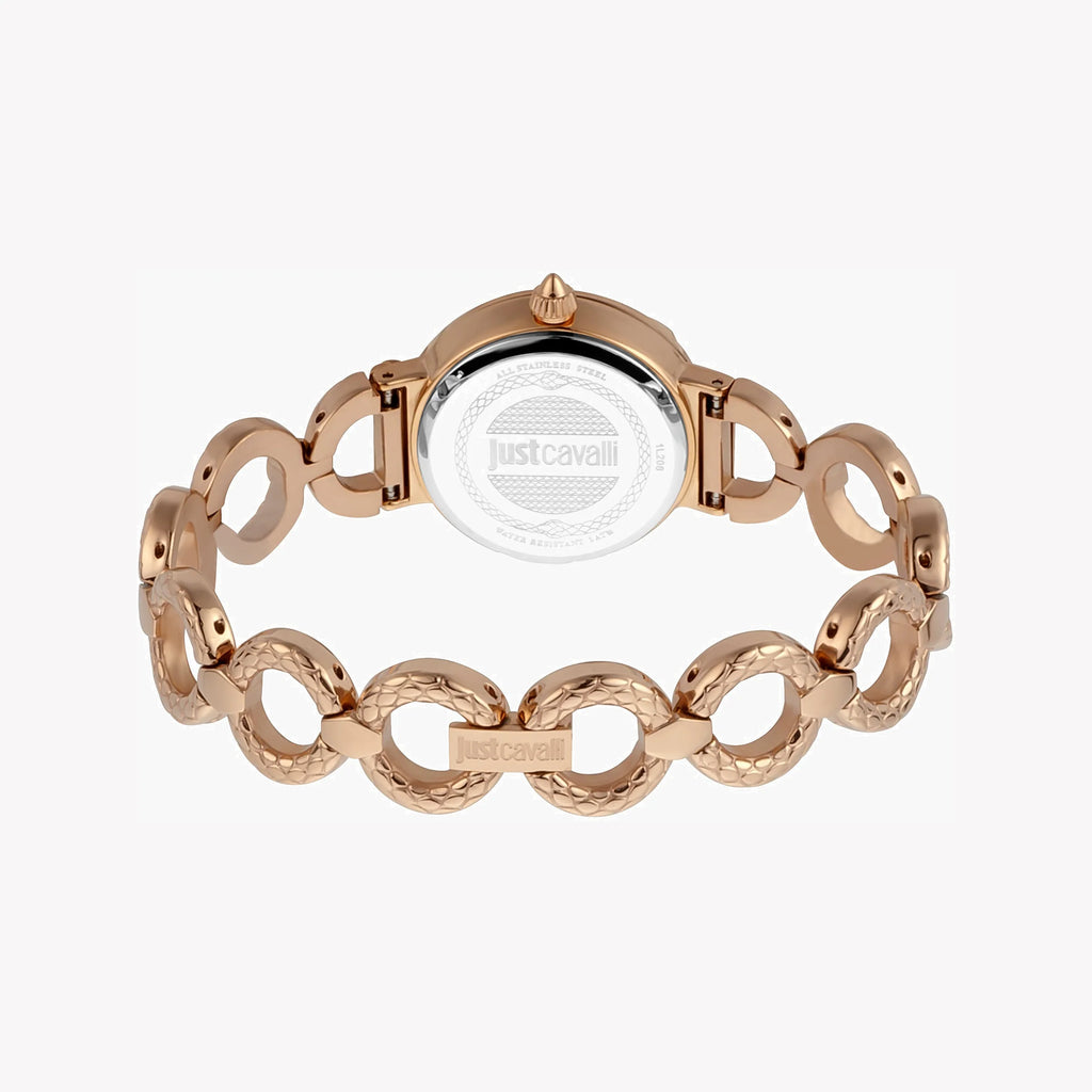 JUST CAVALLI Women's Watch with Rose Gold Stainless Steel Case and Rose Gold Stainless Steel Band