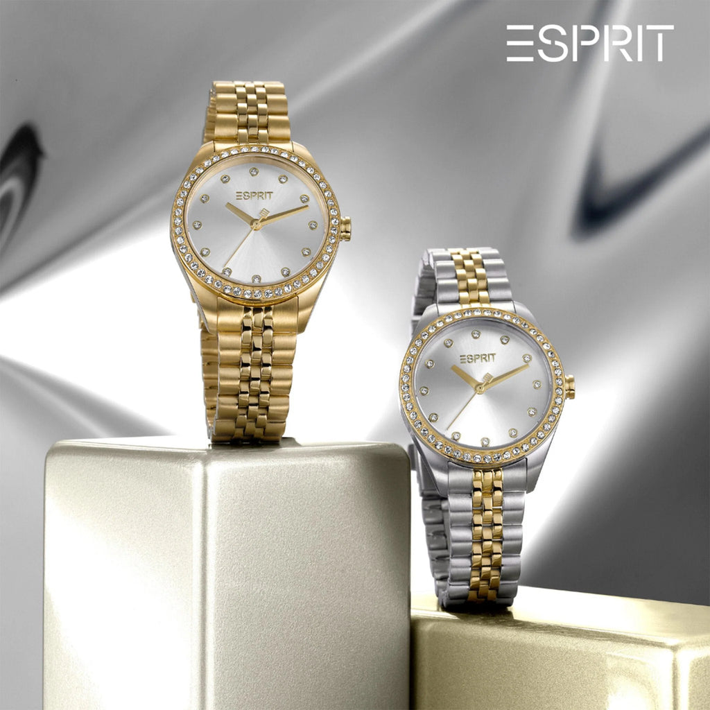 ESPRIT Women's Watch with Gold Stainless Steel Case and Gold Stainless Steel Band