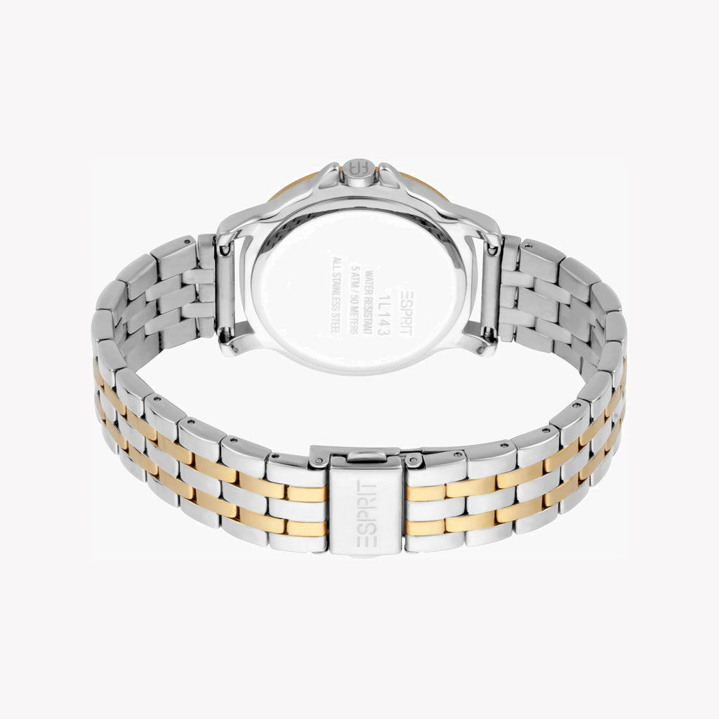 ESPRIT Women's Watch with Silver Stainless Steel Case and Silver & Gold Stainless Steel Band