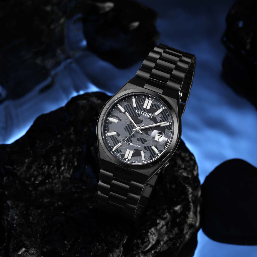 CITIZEN NJ0155-87E ELITE AUTOMATIC - BLACK STAINLESS STEEL MEN'S WATCH WITH 5 ATM WATER RESISTANCE