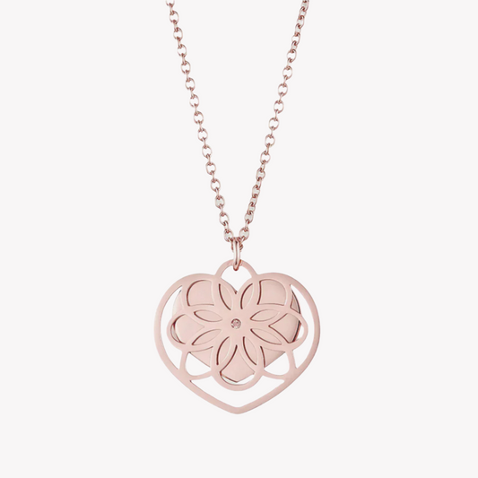 ZINK Women's Rose Gold Stainless Steel Necklace | ZFNL004RG
