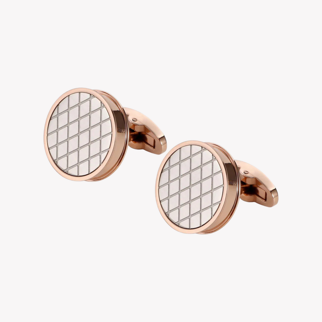 ZINK Men's Stainless Steel Rose Gold & Silver Cufflink | ZJCL004RG
