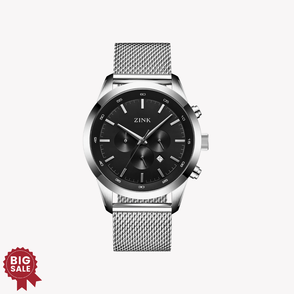 ZINK Men's Stainless Steel Black Chronograph Watch | ZK134G2MS-26