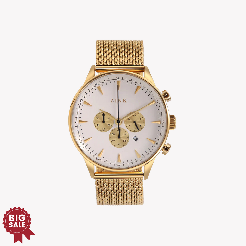ZINK Men's Gold Stainless Steel Analog Watch | ZK127G2MS-T9