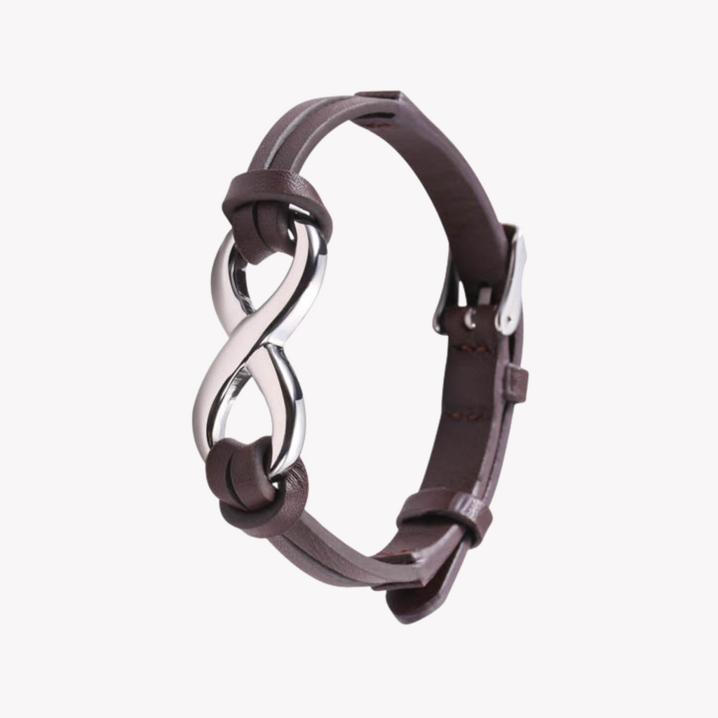 ZINK Men's Brown Leather & Stainless Steel Bracelet | ZJBC035BRP-A