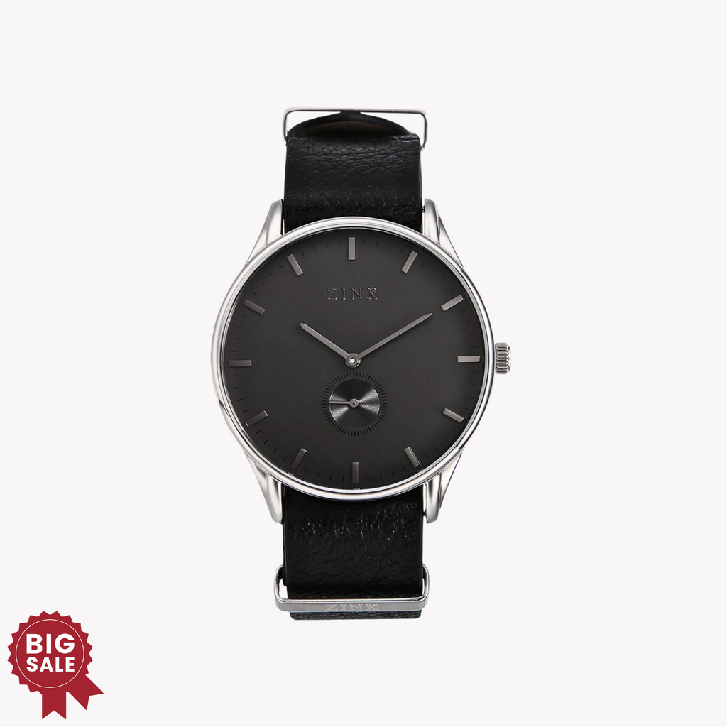 ZINK Men's Silver Stainless Steel & Black Watch | ZK130G5LS-31S