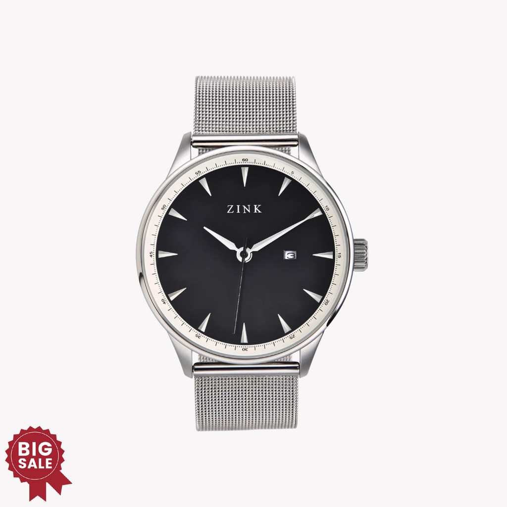 ZINK Men's Stainless Steel Black Dial Quartz Watch | ZK127G1MS-26