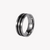 ZINK Men's Silver & Black Stainless Steel Ring | ZJRG005SPB