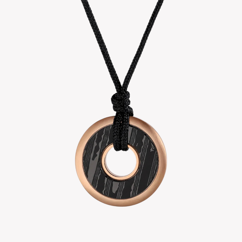 ZINK Men's Black Stainless Steel & Carbon Fiber Necklace | ZJPD027-RG