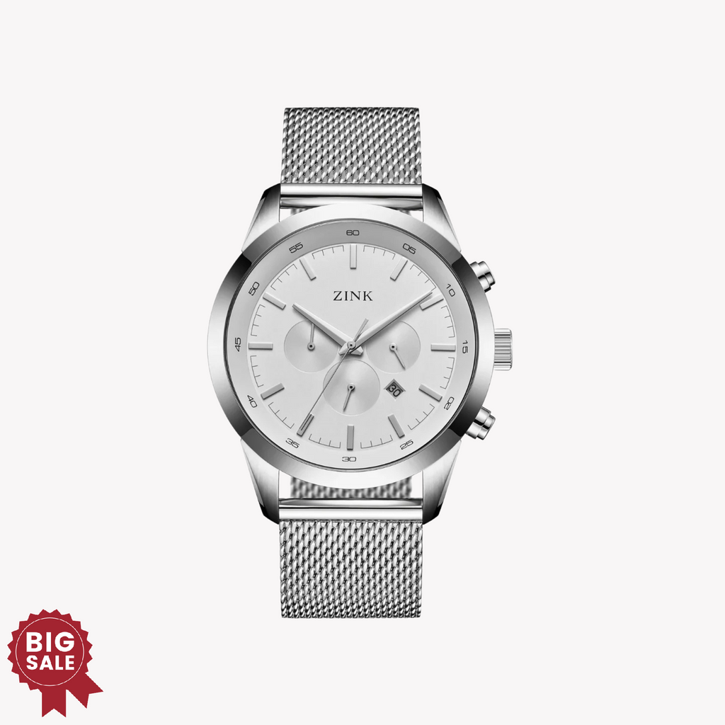 ZINK Men's Silver Stainless Steel Chronograph Watch | ZK134G2MS-16