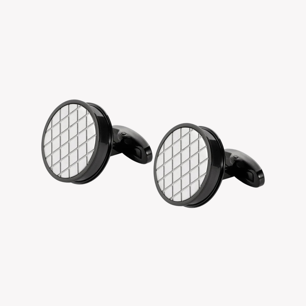 ZINK Men's Stainless Steel Black & Silver Cufflink | ZJCL004B