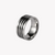 ZINK Men's Silver & Black Stainless Steel & Tungsten Ring | ZJRG003SPB