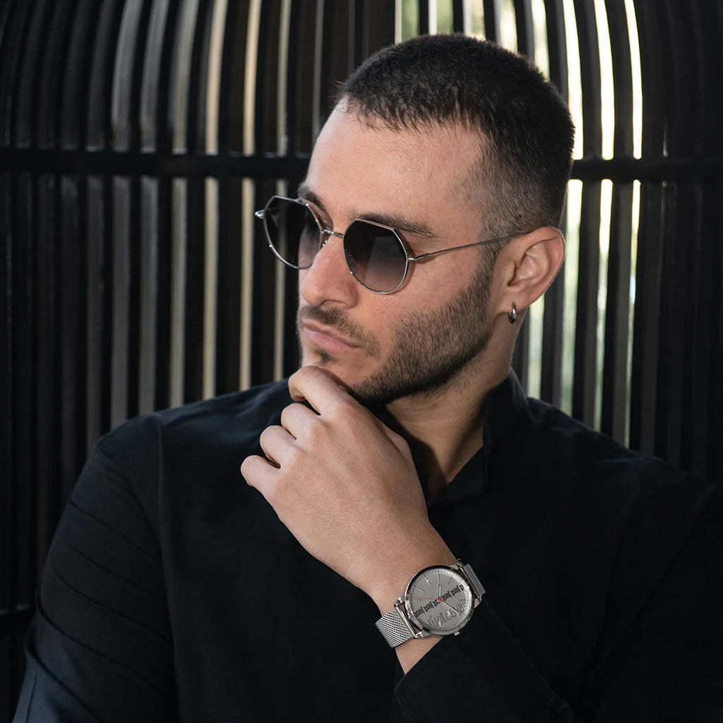 JUST CAVALLI JC1G141M0055 MEN'S ELEGANCE - TIMELESS SILVER STAINLESS STEEL WATCH