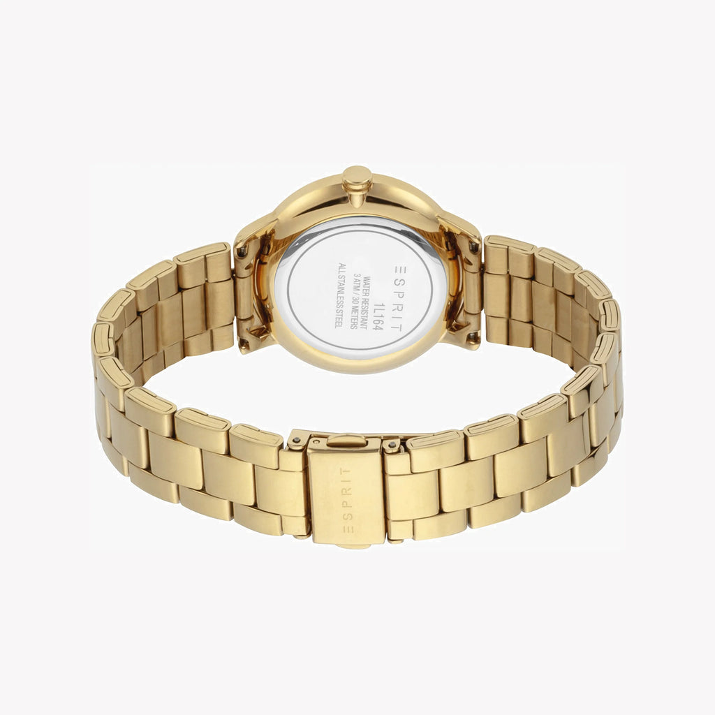 ESPRIT Women's Watch with Gold Stainless Steel Case and Gold Stainless Steel Band